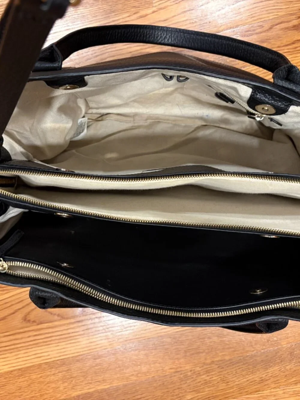 Mark & Graham Caroline Leather Handbag/Laptop Bag, Black, Good Used Condition